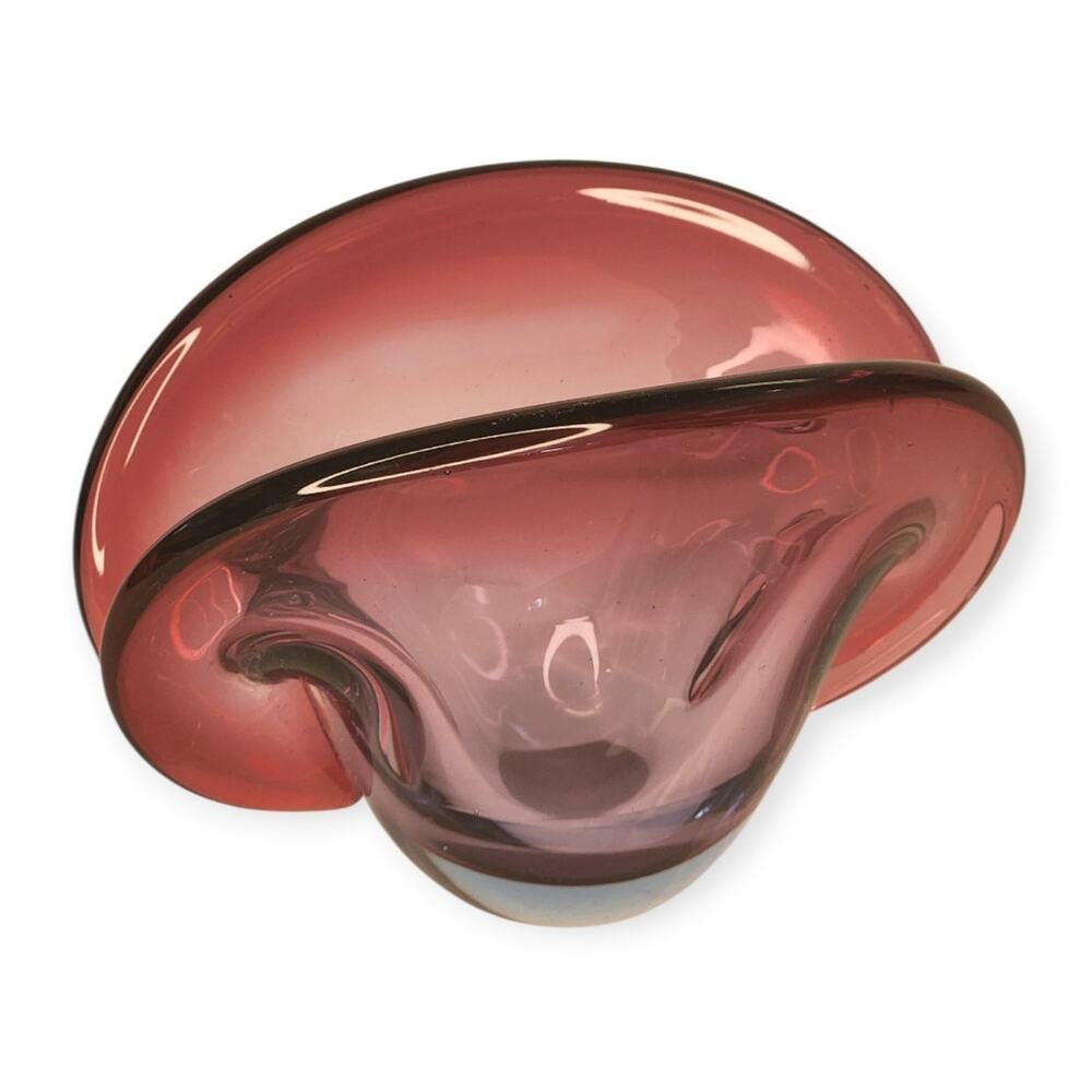 MCM Vintage Murano Seguso Dalla Venezia Purple Glass Clamshell Trinket MINT Cond